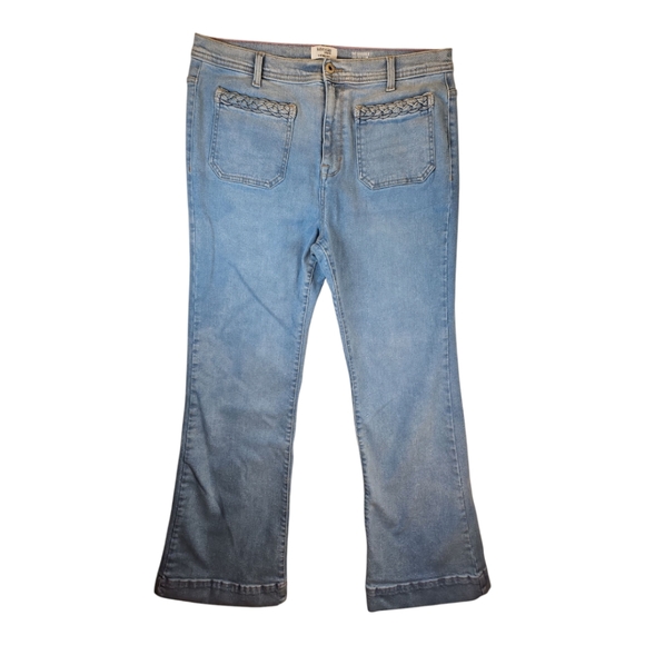 Kensie Jeans Vintage Luxe The Savannah High Rise Flare Braid Pocket Sz 14 - Picture 2 of 9